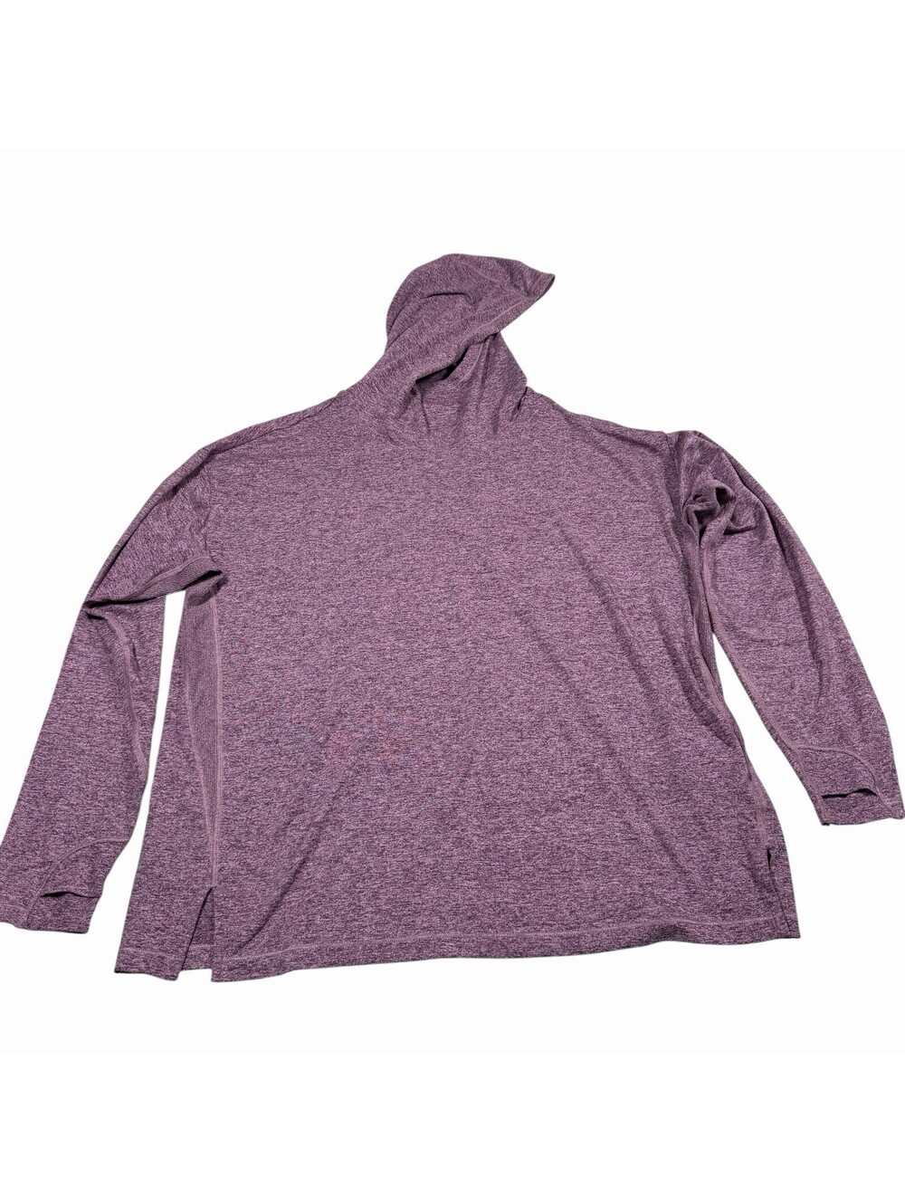 Athleta Uptempo II Hoodie Purple Heather Long Sleeve Thumbholes Women's Size XL